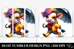 Baby Cow Running with Raincoat | 20 oz Tumbler Product Image 1