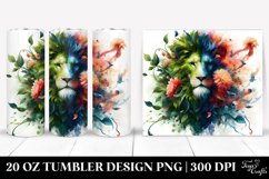 Abstract Vibrant Lion of Plant Leaves and Flowers. 20 oz Product Image 1