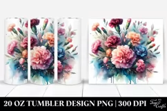 Colorful Carnation Abstract Watercolor 20 Oz Tumbler Product Image 1
