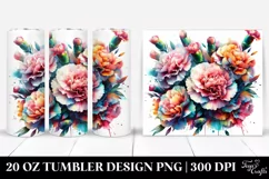 Colorful Carnation Abstract Watercolor 20 Oz Tumbler Product Image 1