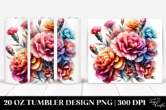Colorful Carnation Abstract Watercolor 20 Oz Tumbler Product Image 1