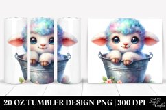 20 Oz Tumbler Sublimation | Smiling Baby Lamb Bucket | Product Image 1