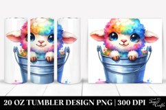 20 Oz Tumbler Sublimation | Smiling Baby Lamb Bucket | Product Image 1