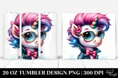 Cute Baby Unicorn Posed Happily | 20 oz Tumbler Product Image 1