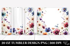 Centered Watercolor Wild Flowers | 20 Oz Tumbler Product Image 1
