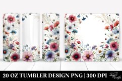 Centered Watercolor Wild Flowers | 20 Oz Tumbler Product Image 1