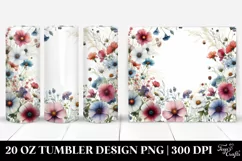 Centered Watercolor Wild Flowers | 20 Oz Tumbler Product Image 1