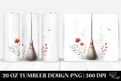 Simple Broomstick Watercolor Image | 20 oz Tumbler Product Image 1
