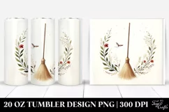 Simple Broomstick Watercolor Image | 20 oz Tumbler Product Image 1