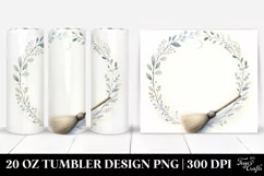 Simple Broomstick Watercolor Image | 20 oz Tumbler Product Image 1