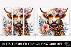 Watercolor Elegant Highland Cow | 20 Oz Tumbler Product Image 1