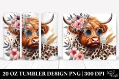 Watercolor Elegant Highland Cow | 20 Oz Tumbler Product Image 1