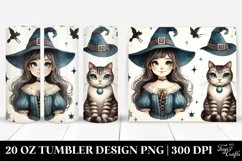 Retro Smiling Witch Cat | 20 oz Tumbler Product Image 1
