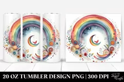 Colorful Watercolor Whimsical Rainbow | 20 Oz Tumbler Product Image 1