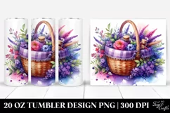 20 Oz Tumbler Sublimation | Colorful Violet Basket | Product Image 1