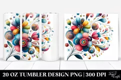 Watercolor Whimsical Flower | 20 Oz Tumbler Product Image 1