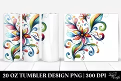 Watercolor Whimsical Flower | 20 Oz Tumbler Product Image 1