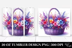 20 Oz Tumbler Sublimation | Colorful Violet Basket | Product Image 1