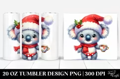 Happy Koala with Tea Cup, Transparent 20 Oz Tumbler Product Image 1