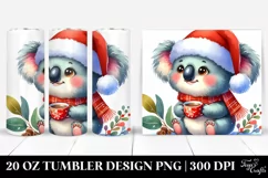 Happy Koala with Tea Cup, Transparent 20 Oz Tumbler Product Image 1