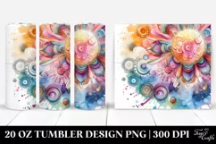 Colorful Watercolor Abstract Colorful Sun | 20 Oz Tumbler Product Image 1