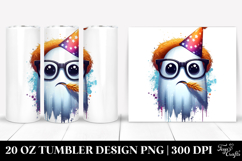 Funny Goofy Ghost with Party Hat 20 Oz Tumbler Product Image 1