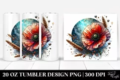 Shiny Stained Poppy Tumbler | 20 Oz Product Image 1