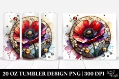 Vibrant Stained Poppy Tumbler | 20 Oz Product Image 1