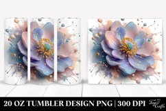 Glossy Anemone Watercolor Clipart 20 Oz Tumbler Product Image 1
