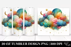 Colorful Watercolor Cloud | 20 Oz Tumbler Product Image 1