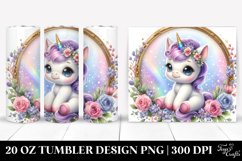 Cute Baby Unicorn Pastel Clipart | 20 oz Tumbler Product Image 1