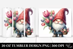 Adorable Gnome Flower Basket Tumbler | 20 Oz Product Image 1