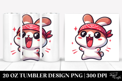 Excited Cartoon Bunny 20 Oz Tumbler Product Image 1