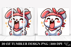 Excited Cartoon Bunny 20 Oz Tumbler Product Image 1