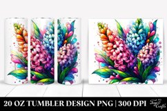 20 Oz Tumbler Sublimation | Colorful Hyacinth | Watercolor Product Image 1