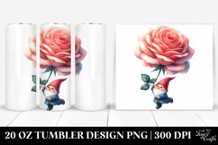 Cute Floating Rose Gnome Tumbler | 20 Oz Product Image 1