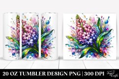 20 Oz Tumbler Sublimation | Colorful Hyacinth | Watercolor Product Image 1