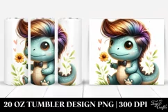 Proud Baby Dinosaur with Flower, Transparent 20 Oz Tumbler Product Image 1