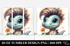 Expressive Baby Dinosaur, Transparent 20 Oz Tumbler Product Image 1