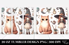 Retro Quirky Witch Cat | 20 oz Tumbler Product Image 1