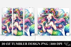 Smiling Mermaid Drawing | 20 oz Tumbler Product Image 1