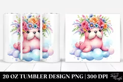 Adorned Cute Walrus Watercolor 20 Oz Tumbler Product Image 1