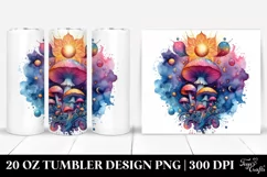 Vibrant Magical Celestial Mushroom 20 Oz Tumbler Product Image 1