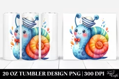 Watercolor Snail Sailor | 20 Oz Tumbler Product Image 1