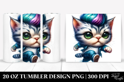 Expressive Baby Cat, Watercolor 20 Oz Tumbler Product Image 1