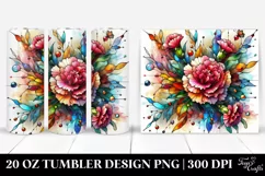20 Oz Tumbler Sublimation | Colorful Carnation Stained Product Image 1