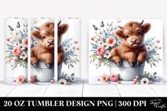 Baby Highland Cow Sitting Vase | 20 Oz Tumbler Product Image 1