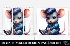 Sitting Cute Mouse Watercolor 20 Oz Tumbler Product Image 1