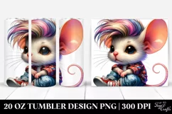 Sitting Cute Mouse Watercolor 20 Oz Tumbler Product Image 1