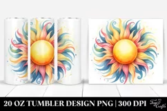 Simple Watercolor Vibrant Sun | 20 Oz Tumbler Product Image 1